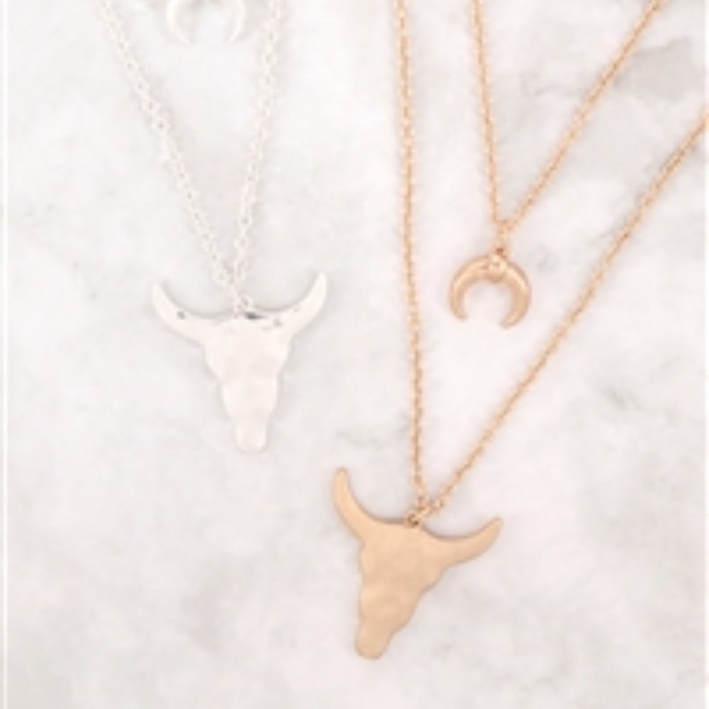 18" Yellow Gold Bull Necklace
